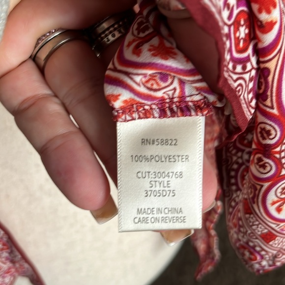 Max Studio Womens Red Short Sleeve Button Up - Picture 4 of 10